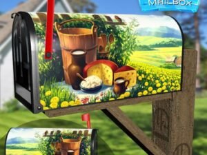 Picnic on the Milk Farm Decorative Rural Farm Mailbox Cover