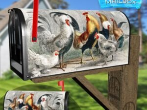 Vintage Chicken Barnyard Decorative Rural Farm Mailbox Cover