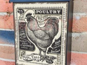 Vintage Poultry and Eggs  Design Colonial Mailbox Cover