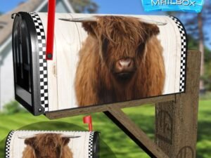 Young Highland Cow #2 Decorative Rural Farm Mailbox Cover