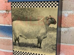 Vintage Sheep Design #2 Colonial Mailbox Cover