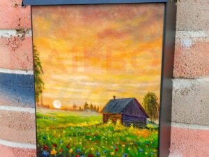 Sunset Farmhouse Colonial Mailbox Cover