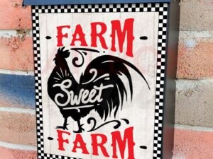 Farmhouse Rooster Silhouette Colonial Mailbox Cover