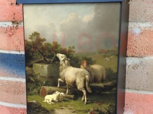 Sheep Family Colonial Mailbox Cover