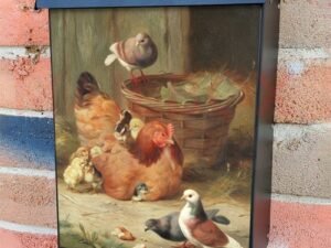 Chicks, Hen and Doves #2 Colonial Mailbox Cover