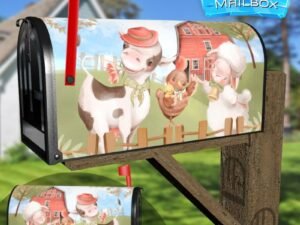 Farmhouse Cow, Chicken and Sheep Decorative Rural Farm Mailbox Cover