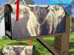 Scottish Highland Cow Decorative Rural Farm Mailbox Cover