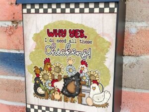 Cute Country Chickens Colonial Mailbox Cover