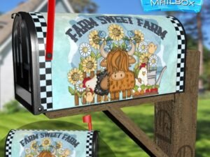 Farm Sweet Farm Decorative Rural Farm Mailbox Cover
