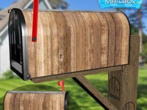 Farmhouse Barn Wood Door #3 Decorative Rural Farm Mailbox Cover