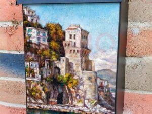 Coastal Town in Italy Colonial Mailbox Cover