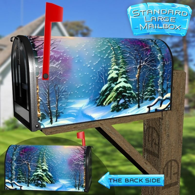 Evening in a Snowy Forest Decorative Rural Farm Mailbox Cover