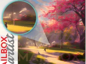 Spring in the Park #6 Colonial Mailbox Cover