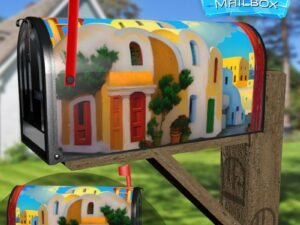 Greece, Santorini #1 Decorative Rural Farm Mailbox Cover