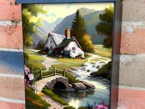 Cottage by the River #2 Colonial Mailbox Cover