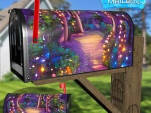 Beautiful Path with Fireflies Decorative Rural Farm Mailbox Cover