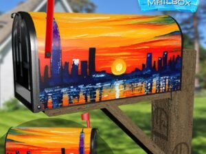 Rainbow Colored Cities - New York Decorative Rural Farm Mailbox Cover