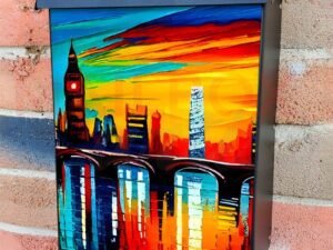 Rainbow Colored Cities - London Colonial Mailbox Cover