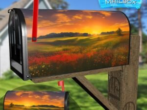 Sunrise in the Meadow #2 Decorative Rural Farm Mailbox Cover
