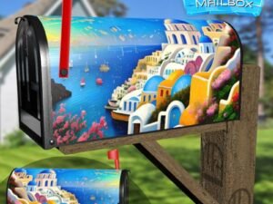 Greece, Santorini #5 Decorative Rural Farm Mailbox Cover