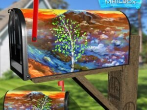 Scenic Spring Landscape Decorative Rural Farm Mailbox Cover