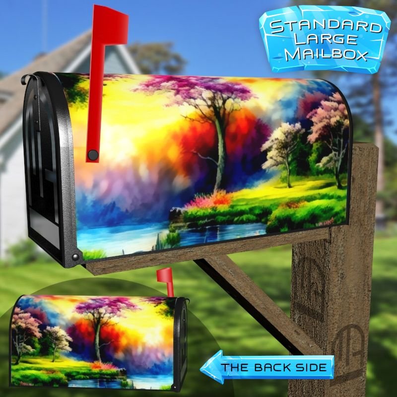 Beautiful Summer Colors Decorative Rural Farm Mailbox Cover