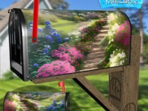 Blooming Summer Staircase Decorative Rural Farm Mailbox Cover