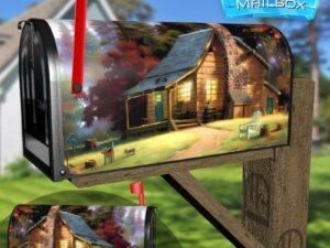 Cabin by the Woods Decorative Rural Farm Mailbox Cover