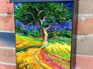 Tree of Rainbow Colors Colonial Mailbox Cover