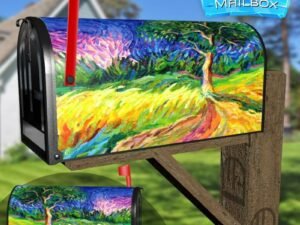 Tree of Rainbow Colors Decorative Rural Farm Mailbox Cover