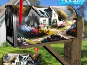 Cottage by the River #3 Decorative Rural Farm Mailbox Cover