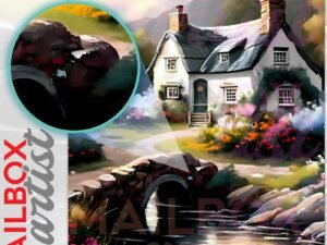 Cottage by the River #3 Colonial Mailbox Cover