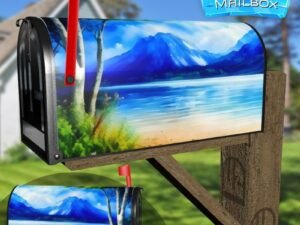 Hills Beside the Lake Decorative Rural Farm Mailbox Cover