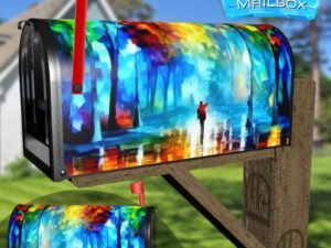 Autumn Walking Decorative Rural Farm Mailbox Cover