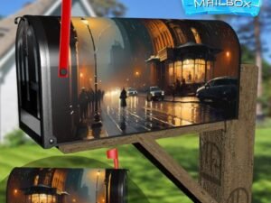 Rainy Day in New York #2 Decorative Rural Farm Mailbox Cover