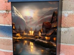 Old Nordic Village #3 Colonial Mailbox Cover