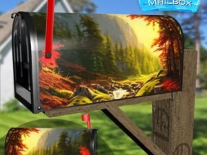 Beautiful Mountain River Decorative Rural Farm Mailbox Cover
