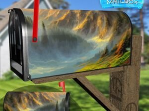 Flower Meadow and Mountain Decorative Rural Farm Mailbox Cover