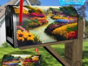 Beautiful Flower Riverbank Decorative Rural Farm Mailbox Cover