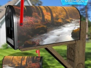 Stream in the Autumn Woods Decorative Rural Farm Mailbox Cover