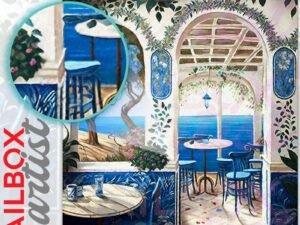 Cozy Greek Tavern #1 Colonial Mailbox Cover