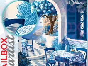 Cozy Greek Tavern #2 Colonial Mailbox Cover