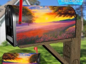 Sunrise over the Tulip Field Decorative Rural Farm Mailbox Cover