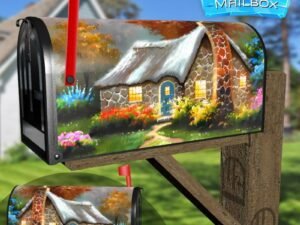 Pretty Cottage by the Woods Decorative Rural Farm Mailbox Cover