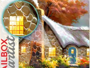 Pretty Cottage by the Woods Colonial Mailbox Cover