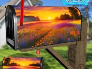 Summertime Dawn Decorative Rural Farm Mailbox Cover