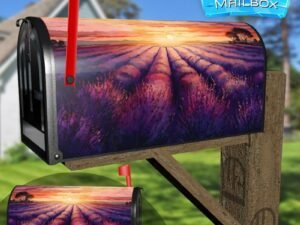 Summer Lavender Field #1 Decorative Rural Farm Mailbox Cover