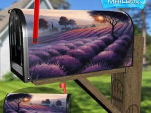 Summer Lavender Field #2 Decorative Rural Farm Mailbox Cover