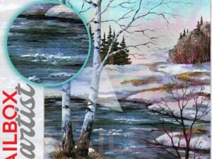 Birch Trees at the River Colonial Mailbox Cover