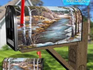 Siberian River at Spring Decorative Rural Farm Mailbox Cover